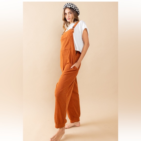 11 Solid Adjustable Strap Sweater Overall Jumpsuit - Picture 6 of 8